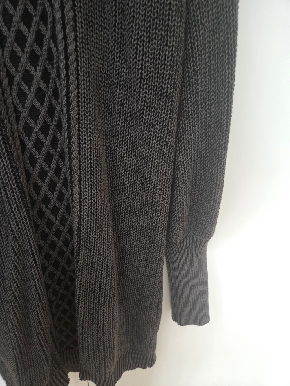 Women's Black Knit Sweater Dress- Classic Crewneck